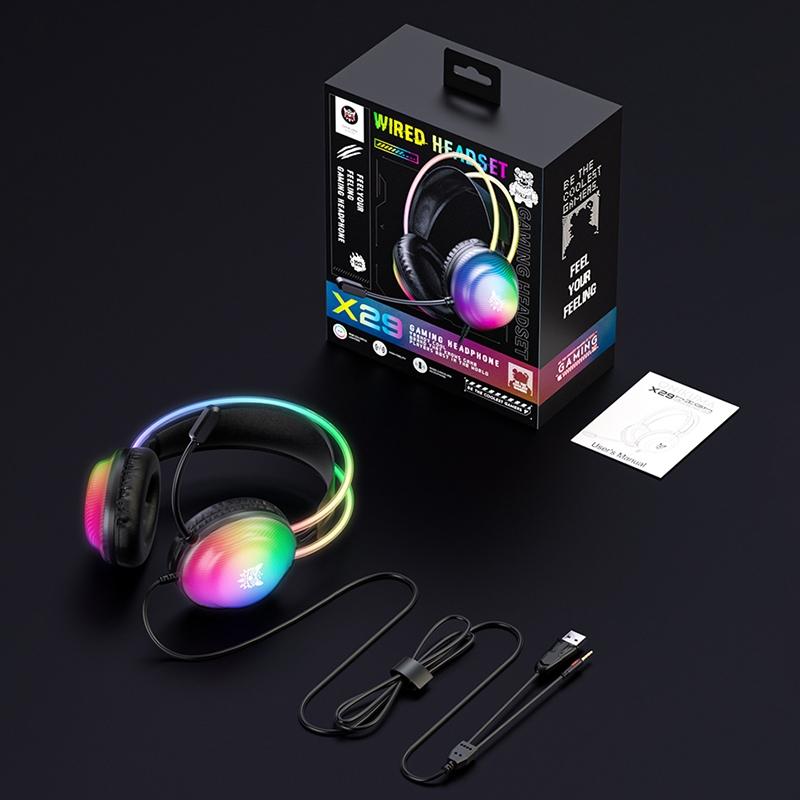 RGB Wired Gaming Headset – 2.2M Cable, Black, Noise Cancelling Mic, Surround Sound, Comfortable Fit