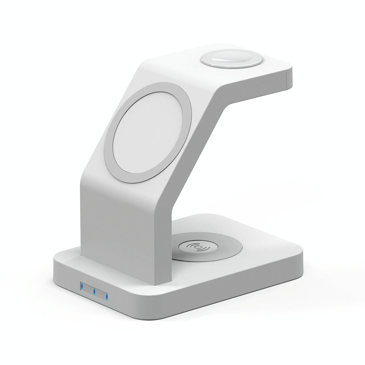 3-in-1 Magnetic Wireless Charging Station for iPhone, Apple Watch & AirPods – MagSafe-Compatible Fast Charger Dock – White