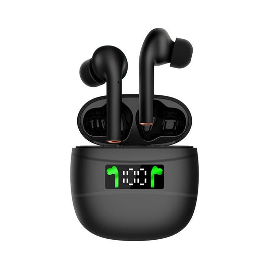 Waterproof Wireless Bluetooth Earbuds with LED Display – Hi-Fi Stereo Sound – Black