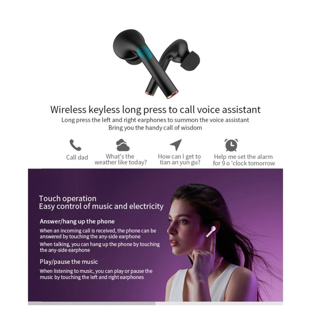 Waterproof Wireless Bluetooth Earbuds with LED Display – Hi-Fi Stereo Sound – Black