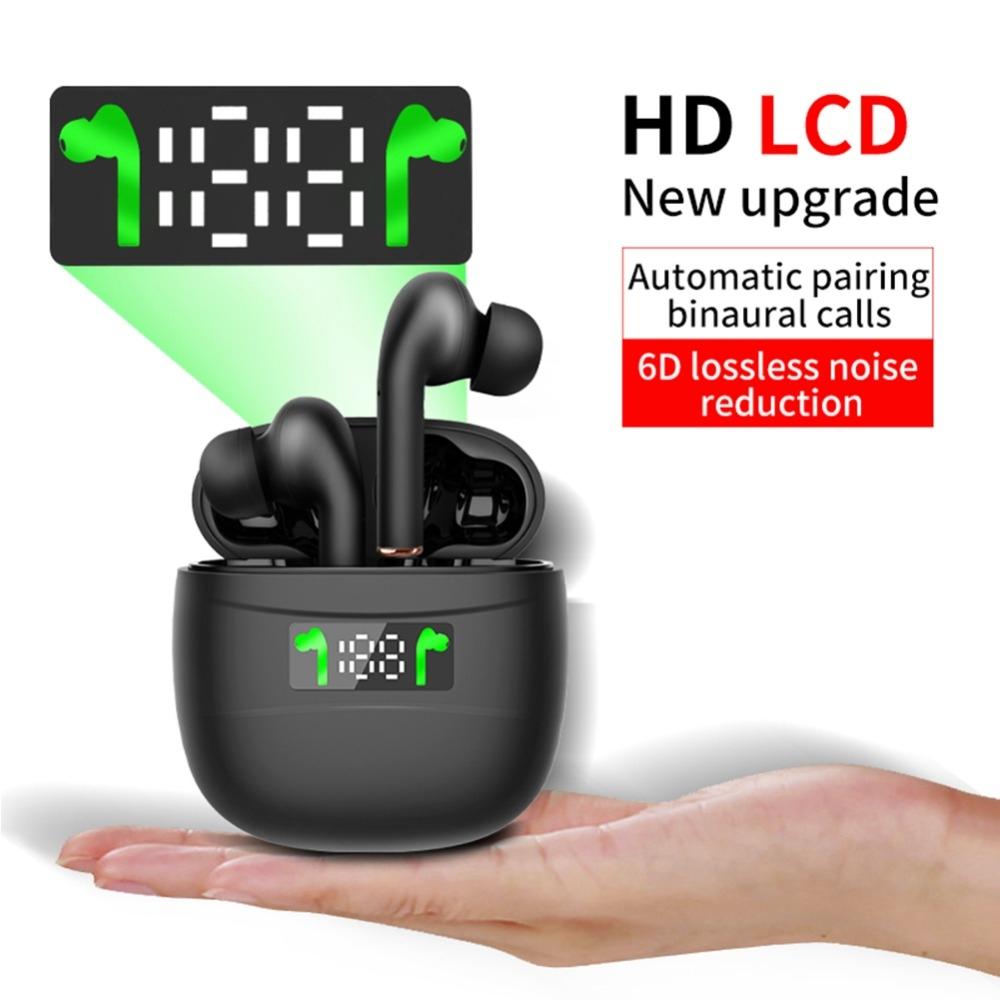 Waterproof Wireless Bluetooth Earbuds with LED Display – Hi-Fi Stereo Sound – Black