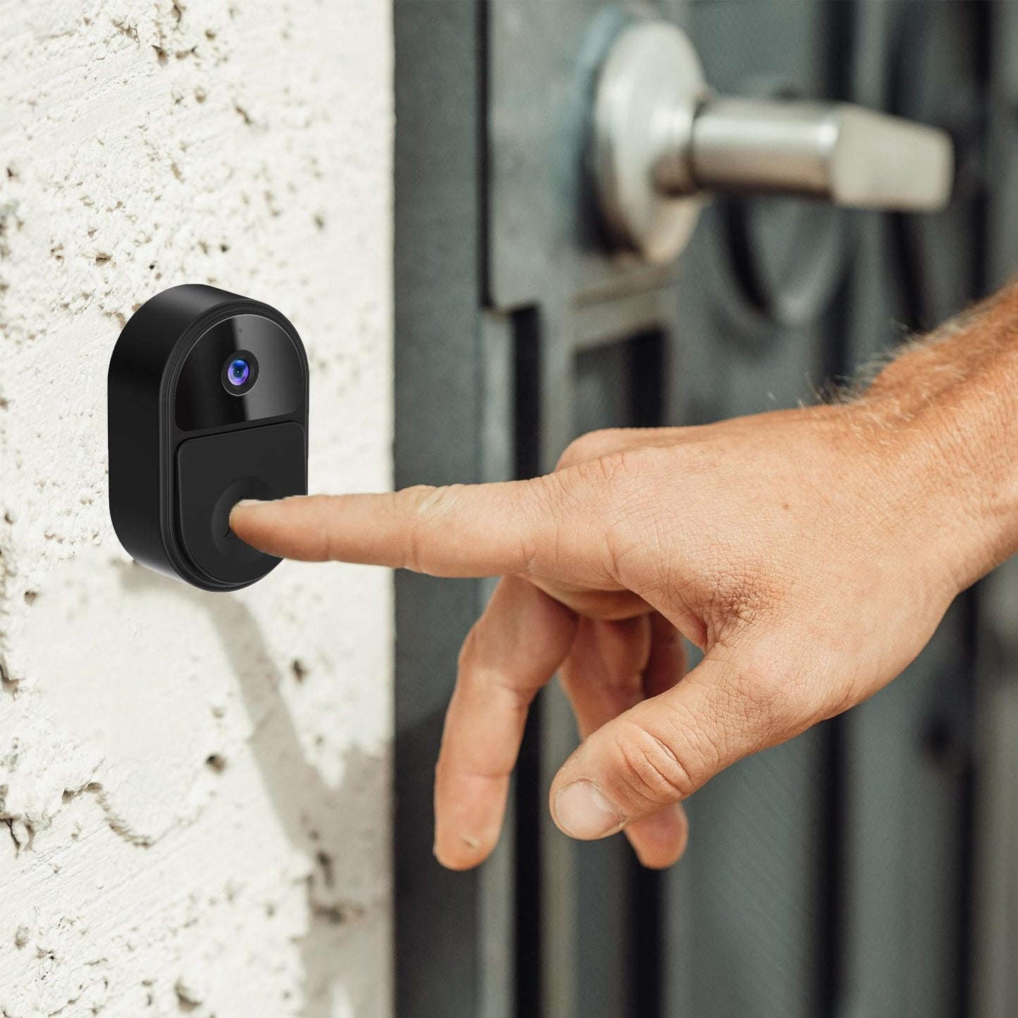 Smart Video Doorbell – Black | Ultra Wide-Angle Lens & Two-Way Voice Communication