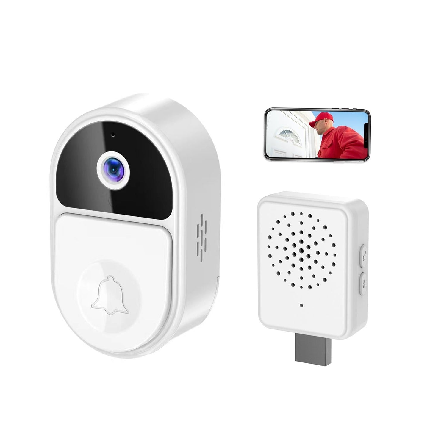 Smart Video Doorbell – Black | Ultra Wide-Angle Lens & Two-Way Voice Communication