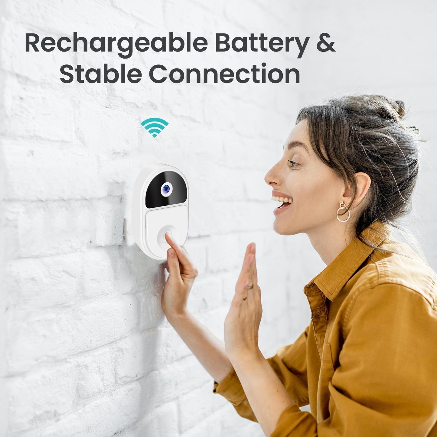 Smart Video Doorbell – Black | Ultra Wide-Angle Lens & Two-Way Voice Communication