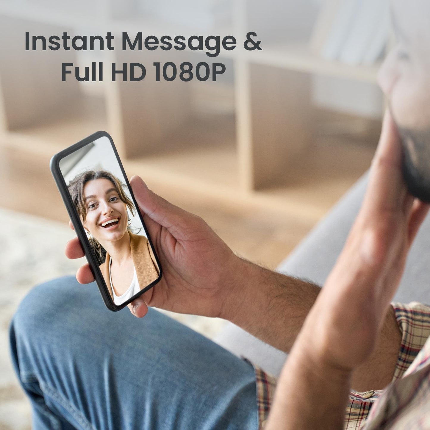 Smart Video Doorbell – Black | Ultra Wide-Angle Lens & Two-Way Voice Communication