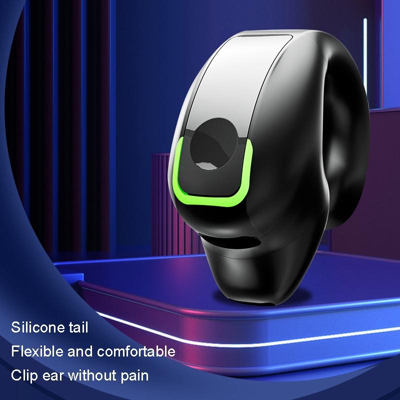 Lightweight Waterproof Bluetooth Earphone with Clip – Single-Ear Wireless Headset (Black)
