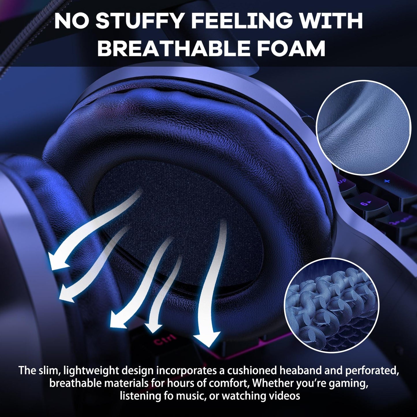 RGB Gaming Headset with USB & 3.5mm – Dual Connectivity, Noise Cancelling Mic, Surround Sound, Multi-Platform Compatible