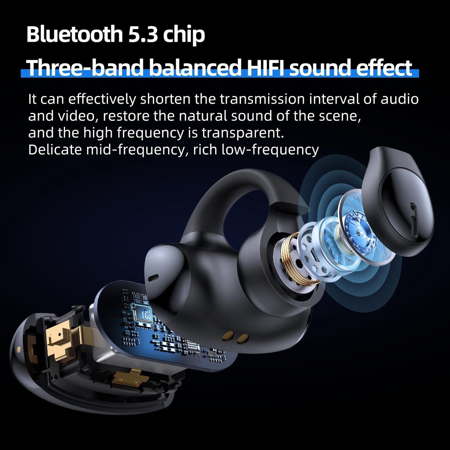 T306 Wireless Bluetooth Earphone – Ear-Mounted Single-Ear Headset with Mic (Black)