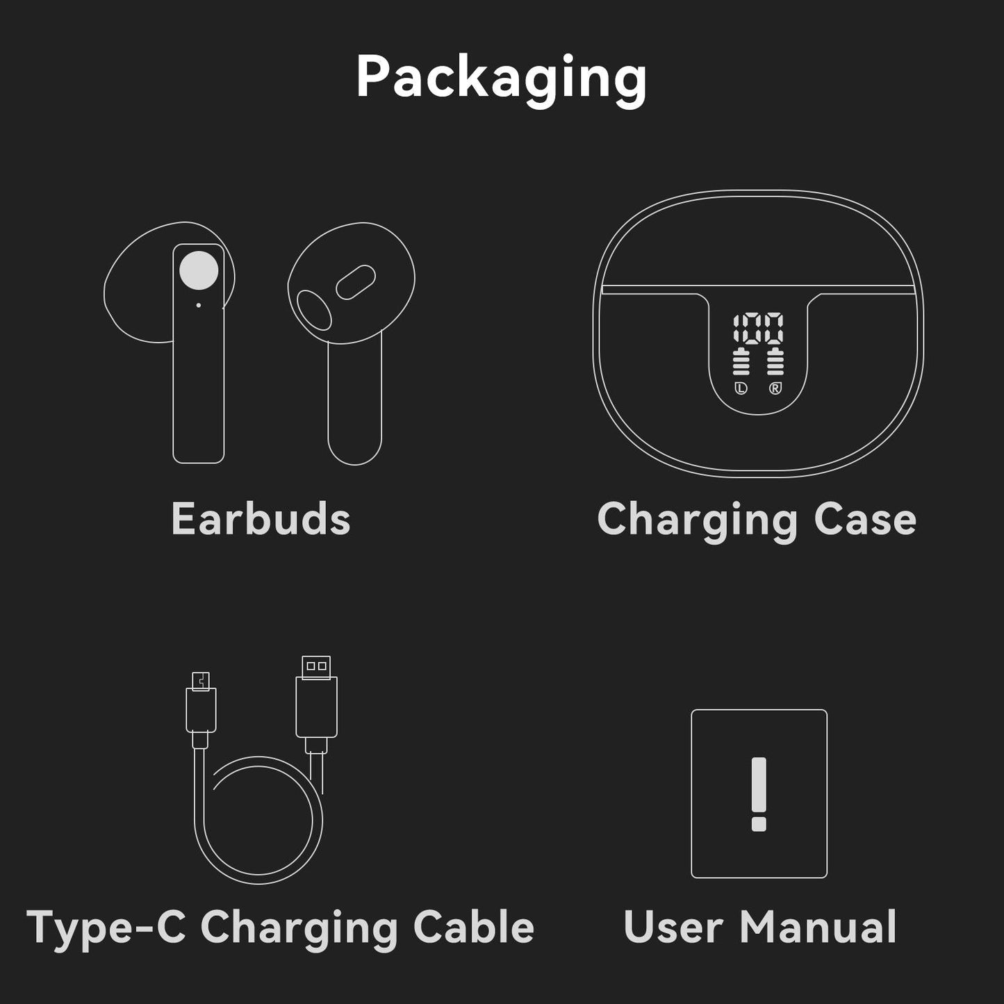 S61 True Wireless Stereo (TWS) Bluetooth Earphones – White