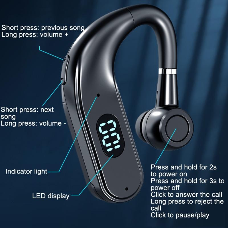 X5 Standard Bluetooth Hanging Ear Sports Headset with Digital Display – Wireless, In-Ear Earbuds for Exercise & Outdoor Us