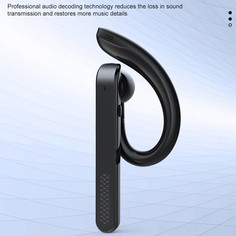 Black Wireless Bluetooth Earphones with Noise Reduction – Ear-Mounted Wireless Headphones