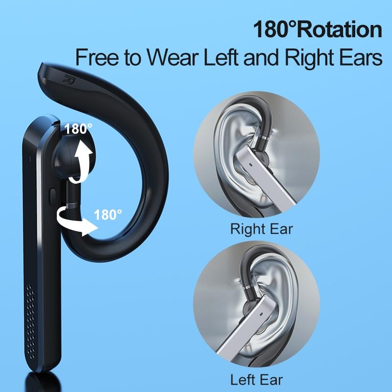 Black Wireless Bluetooth Earphones with Noise Reduction – Ear-Mounted Wireless Headphones