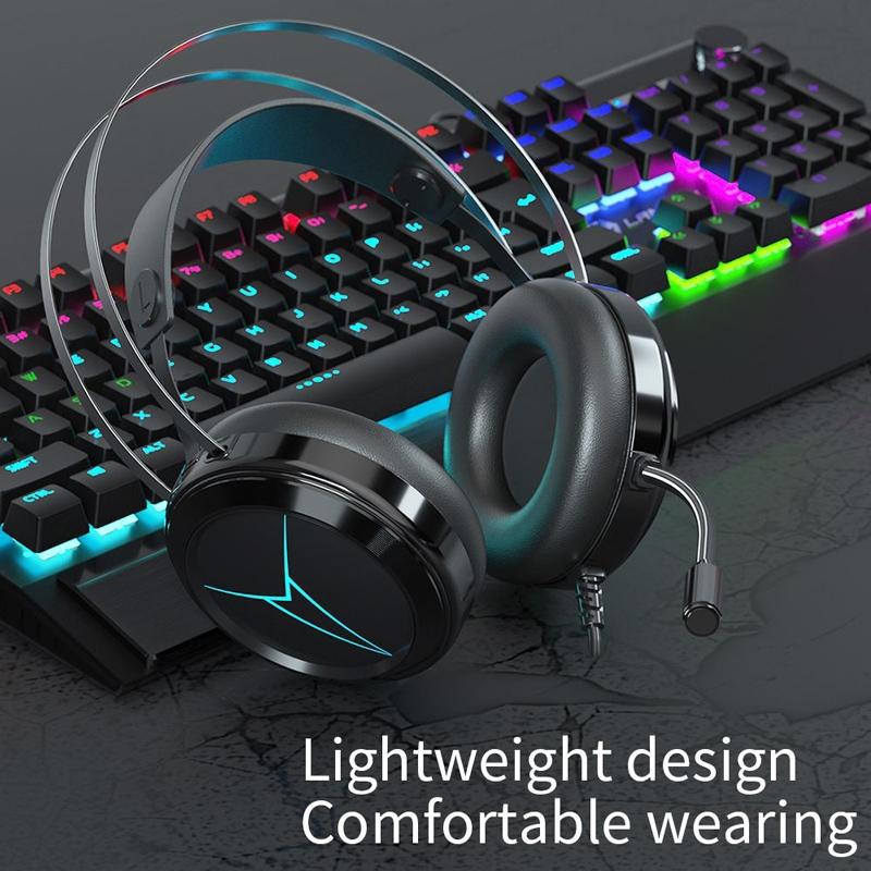 1.5M Wired Gaming Headset with Microphone – Black, High-Quality Sound, Comfortable Fit