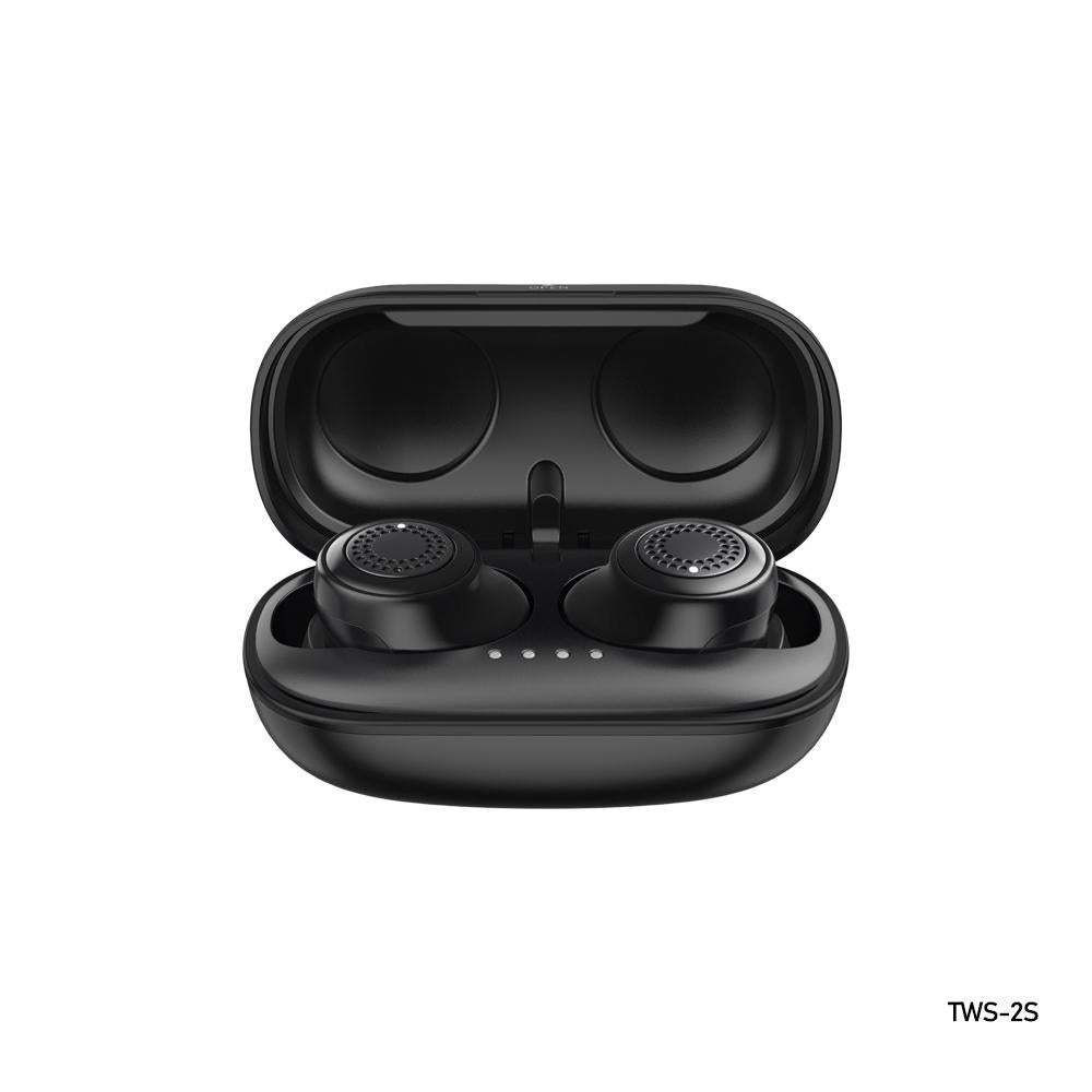 True Wireless Bluetooth 5.0 Earphones with Charging Case – In-Ear Stereo Sound – Black