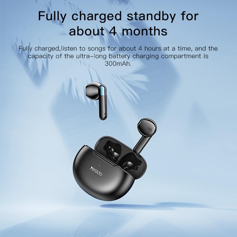 Wireless Noise-Cancelling Earbuds – Black, Bluetooth, Clear Sound, Long Battery Life, Comfortable Fit