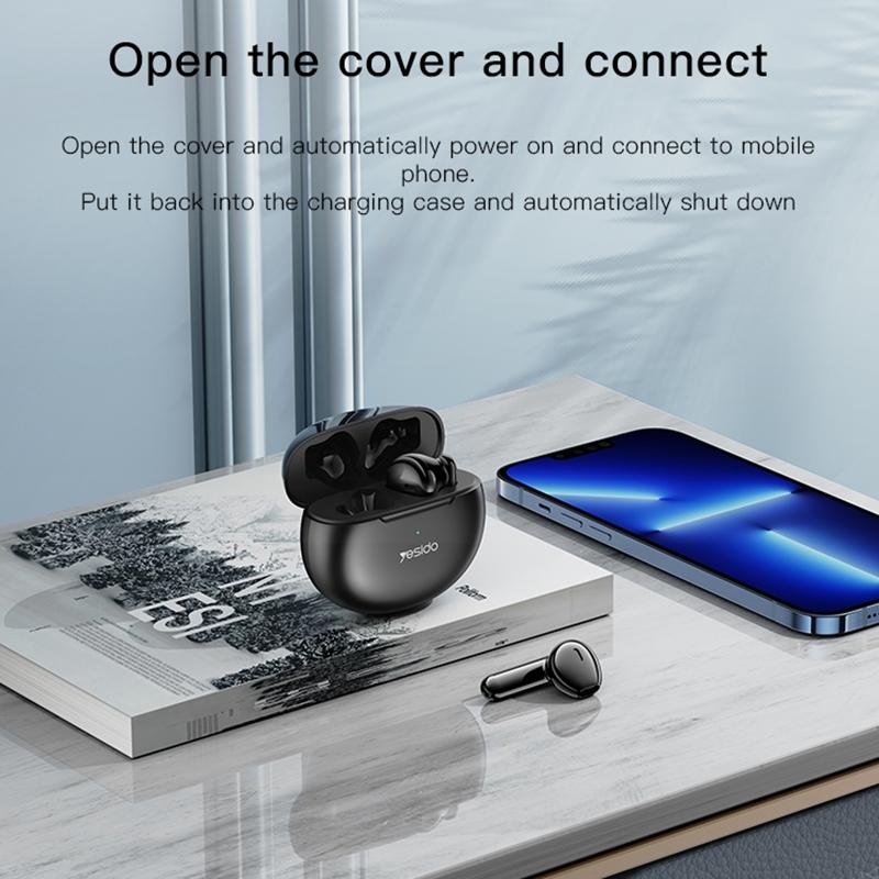 Wireless Noise-Cancelling Earbuds – Black, Bluetooth, Clear Sound, Long Battery Life, Comfortable Fit