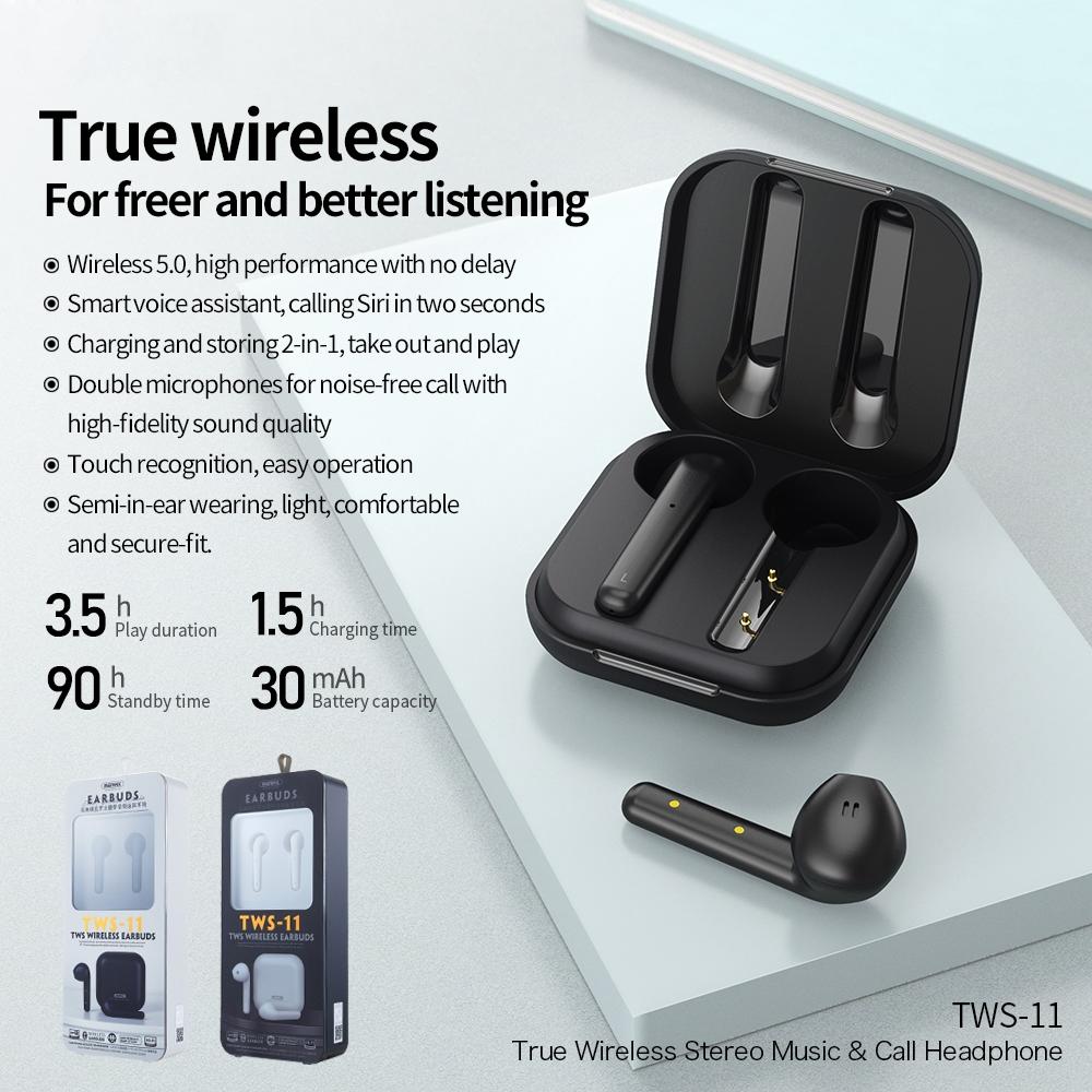 True Wireless Bluetooth Earphones with Charging Case – Black