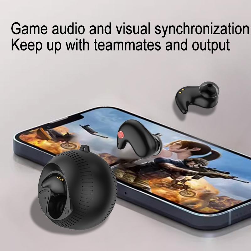 Coconut Ball Bluetooth Earphones – Wireless In-Ear with Charging Case, Hi-Fi Sound – Black