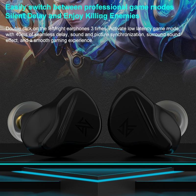 KZ-VXS Bluetooth Earphones – Obsidian Black, 10-Unit Coil Iron Drivers, Wireless Sports Headset