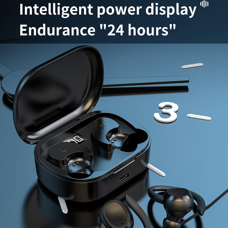 Wireless Stereo Bluetooth Earphones with Charging Case – In-Ear TWS Headphones – Black
