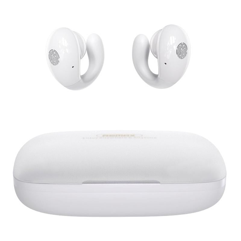 Wireless Stereo Bluetooth Earphones – Clip-On Style, White, Clear Sound, Lightweight, Hands-Free Calling