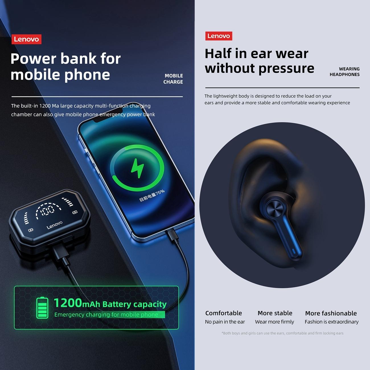 Pro TWS Wireless Bluetooth Earphones with LED Display – In-Ear Headphones – Black