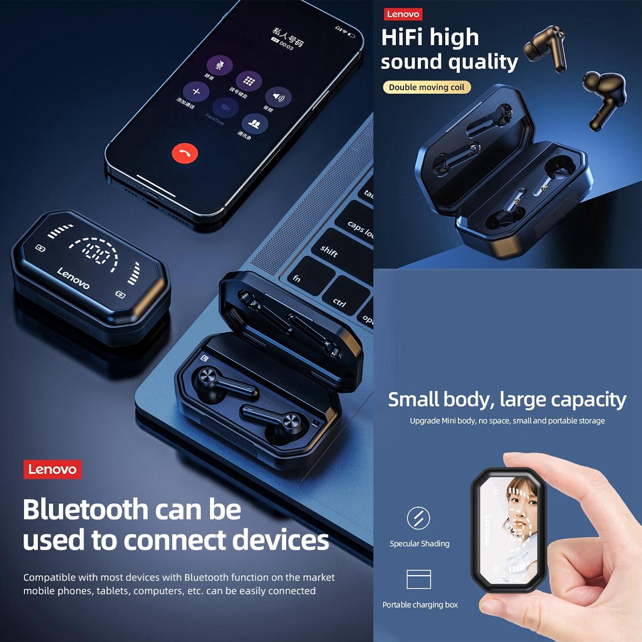 Pro TWS Wireless Bluetooth Earphones with LED Display – In-Ear Headphones – Black