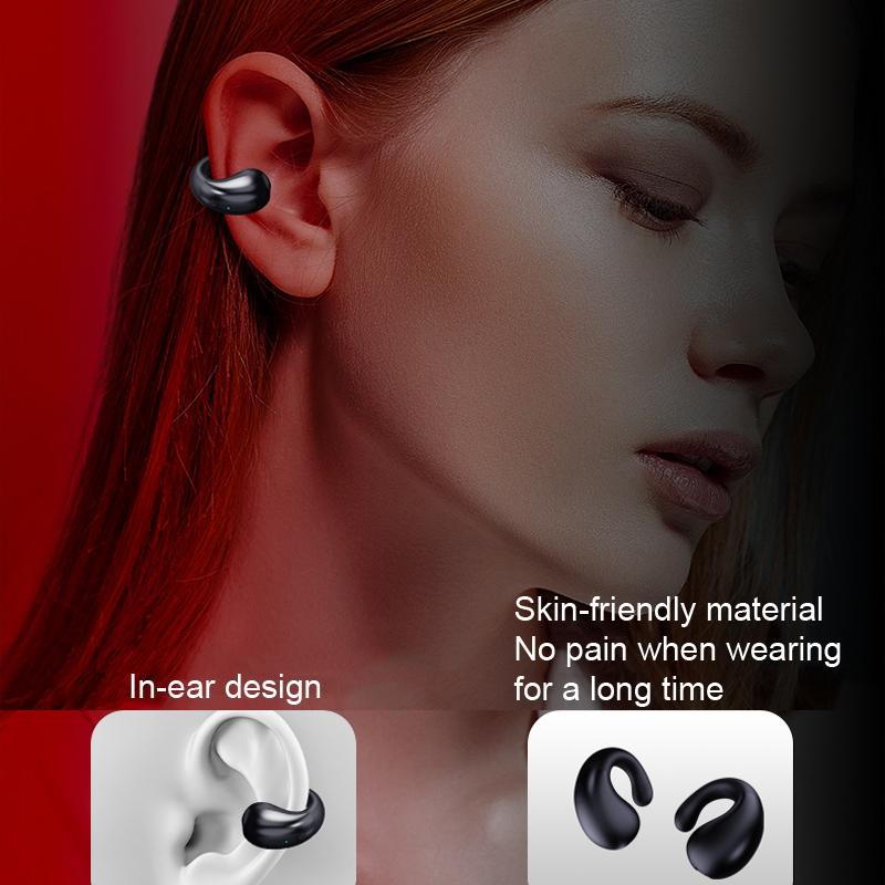 Wireless Bluetooth Earphone with Clip-On Charging Case – Portable, Black