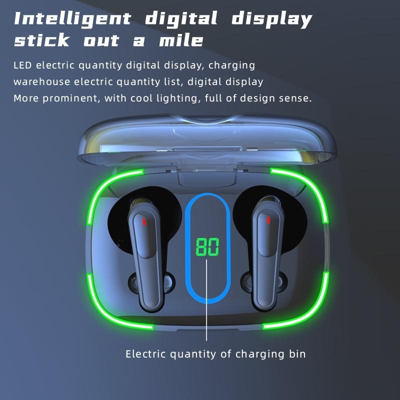 Intelligent Bluetooth Wireless Earphones with Smart Touch & Charging Case – Black