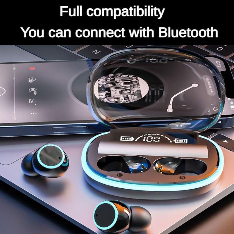 Wireless Bluetooth Earphones with Noise Reduction & Power Bank Function – TWS Headset, Black