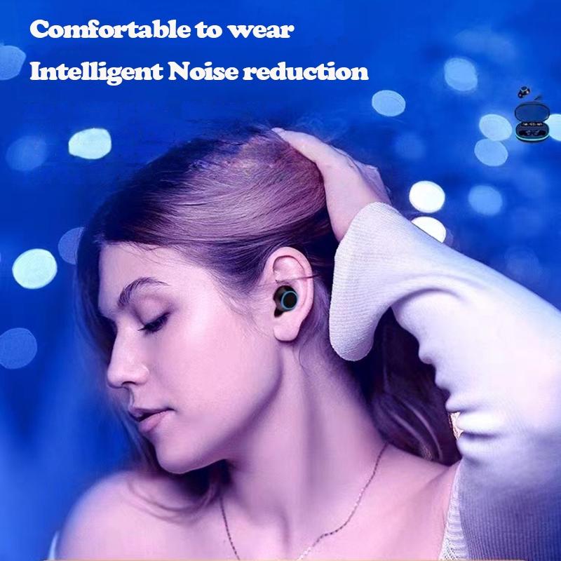Wireless Bluetooth Earphones with Noise Reduction & Power Bank Function – TWS Headset, Black