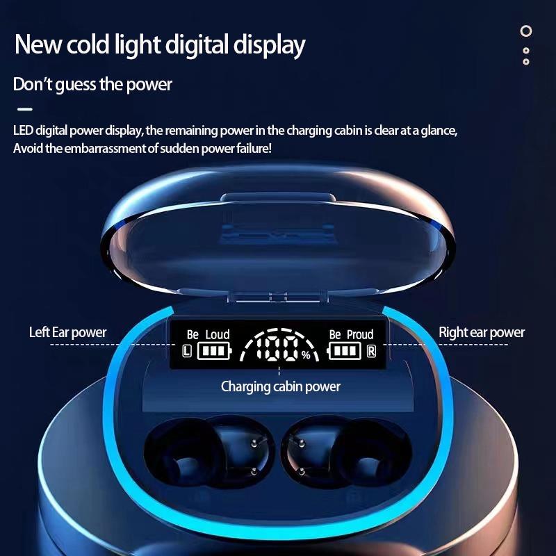 Wireless Bluetooth Earphones with Noise Reduction & Power Bank Function – TWS Headset, Black