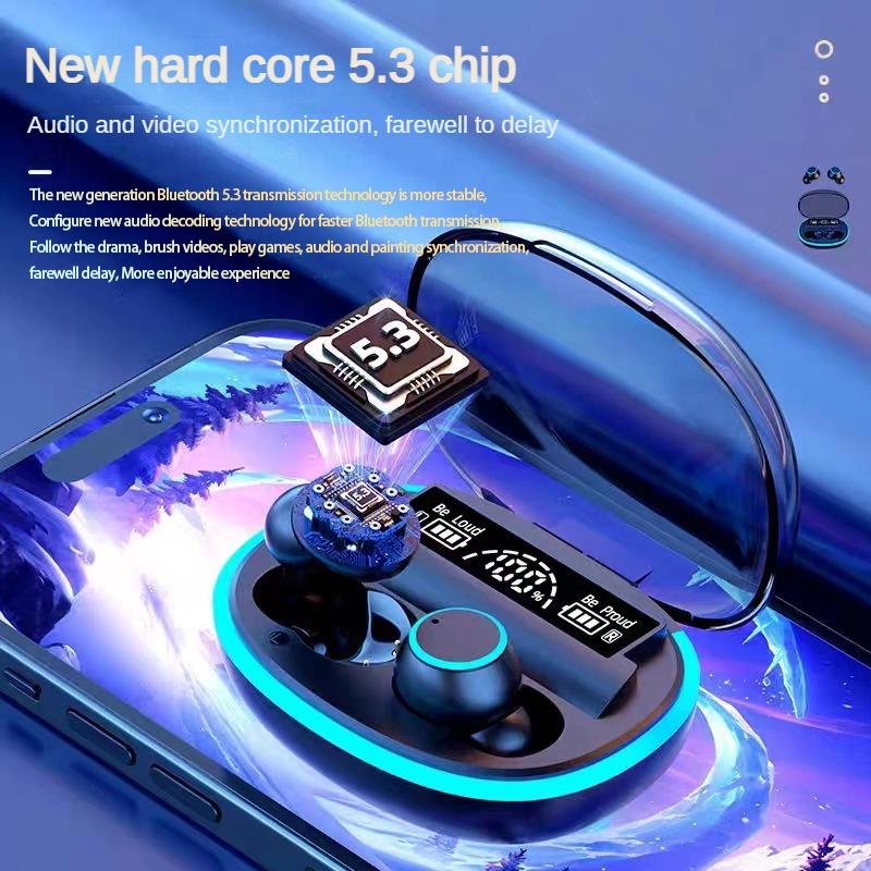 Wireless Bluetooth Earphones with Noise Reduction & Power Bank Function – TWS Headset, Black
