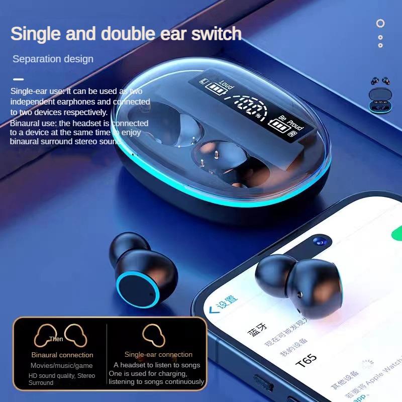 Wireless Bluetooth Earphones with Noise Reduction & Power Bank Function – TWS Headset, Black