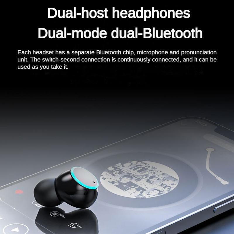 Wireless Bluetooth Earphones with Noise Reduction & Power Bank Function – TWS Headset, Black