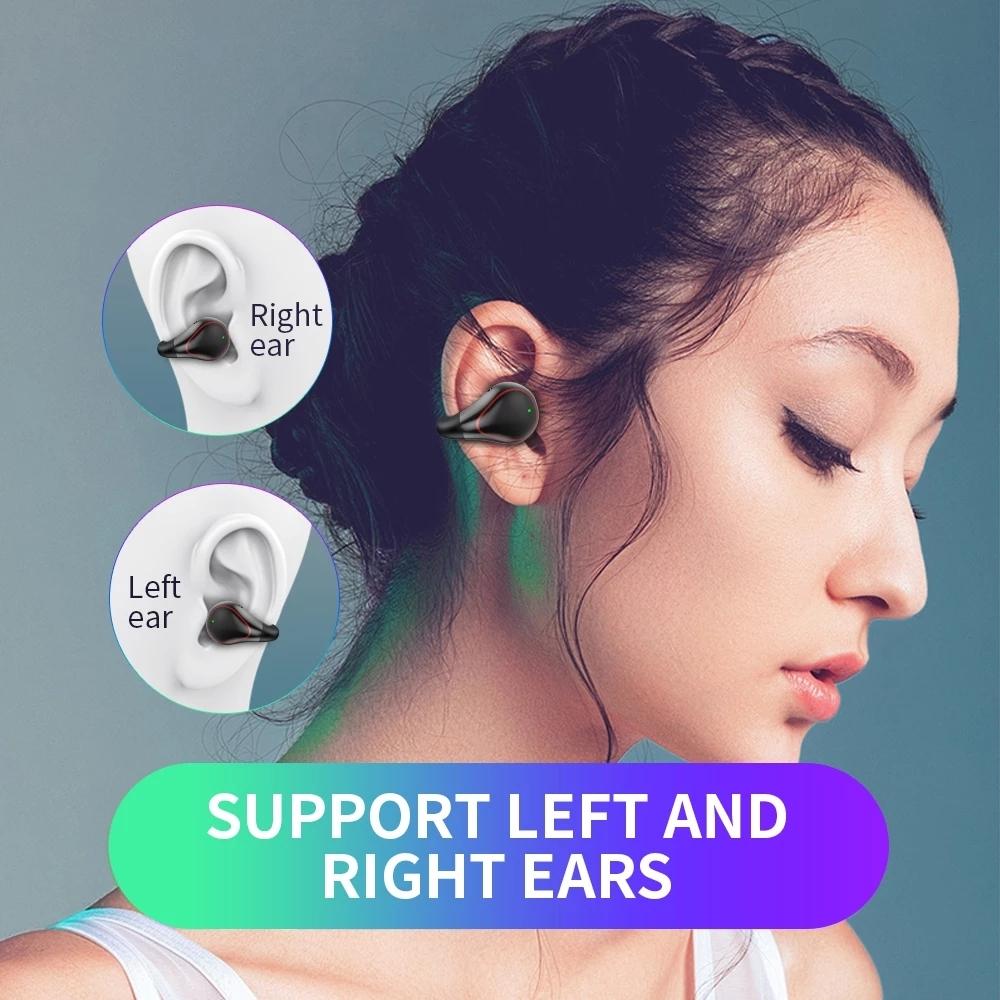 Wireless Bone Conduction Earphones – Bluetooth 5.0, Open-Ear Design, Black | Lightweight & Sweatproof for Sports