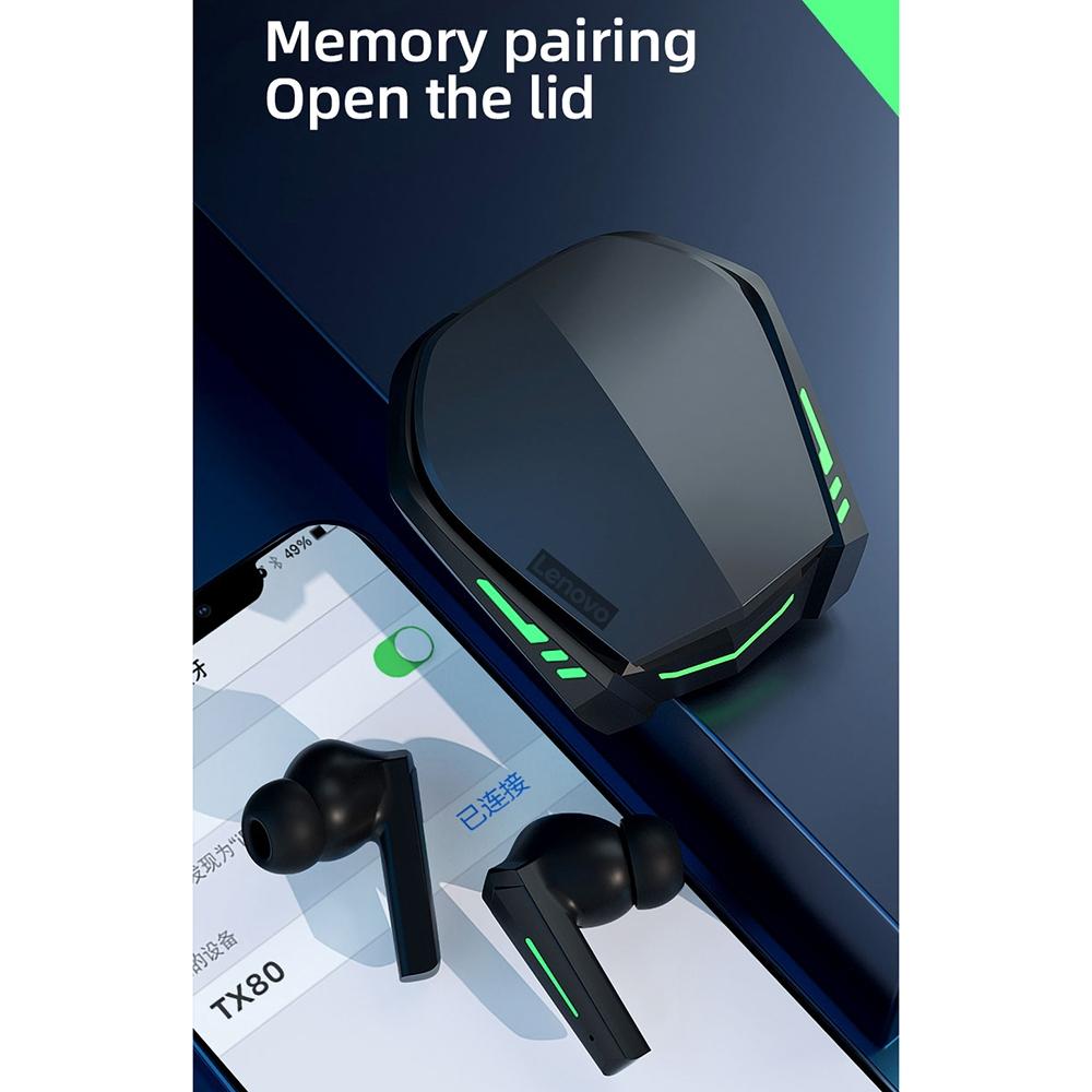 XT80 TWS Dual-Mode Bluetooth Earphones – Black, Breathing Light, Charging Box, Low Latency, Clear Sound