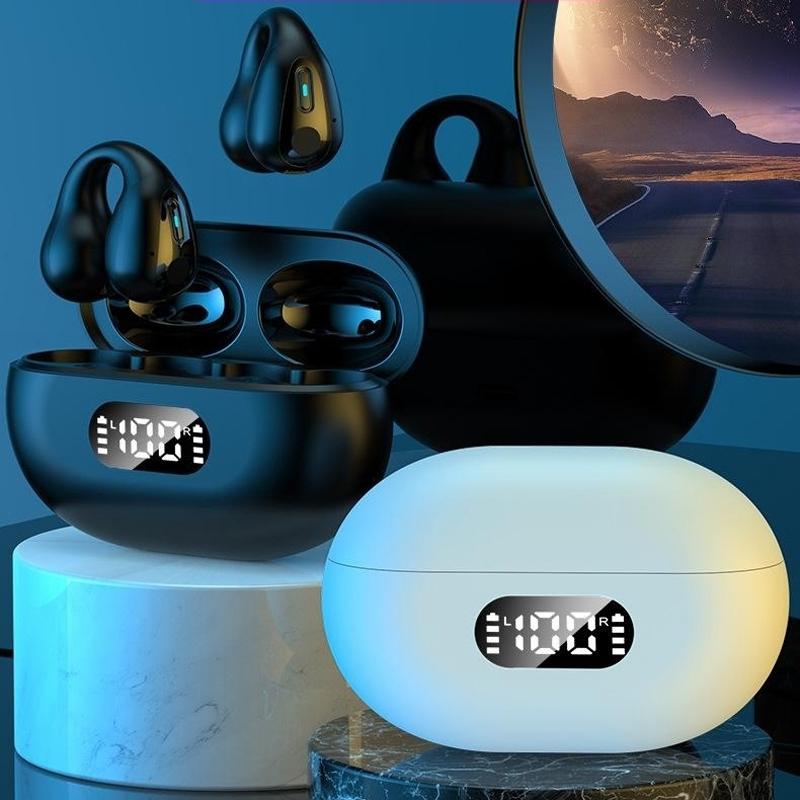 Wireless Noise-Cancelling Bluetooth Earbuds with LED Display – In-Ear Stereo Sound – White