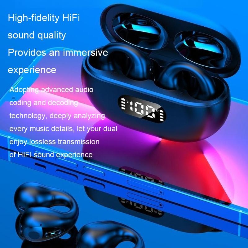 Wireless Noise-Cancelling Bluetooth Earbuds with LED Display – In-Ear Stereo Sound – White