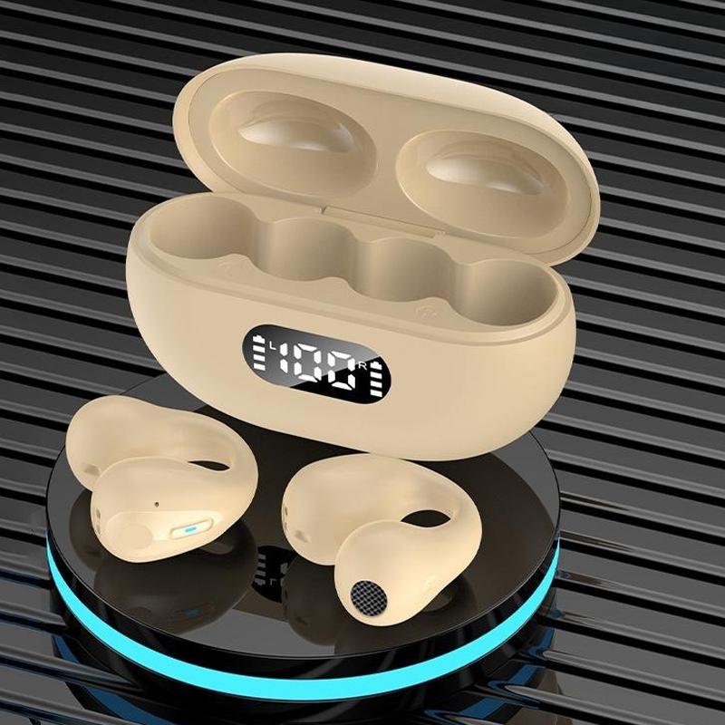 Wireless Noise-Cancelling Bluetooth Earbuds with LED Display – In-Ear Stereo Sound – White