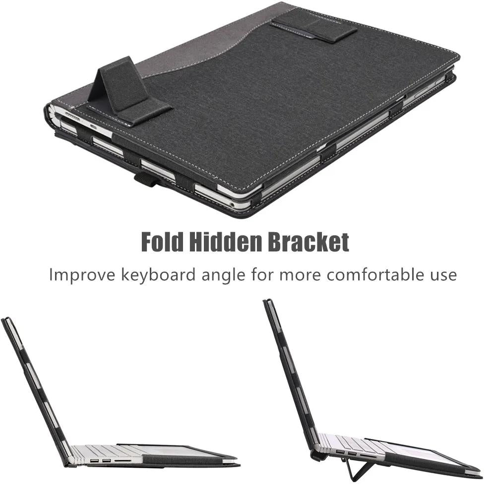 15.6-Inch Protective Leather Laptop Case with Stand – Black Sleeve for Samsung Galaxy Book Flex 2020