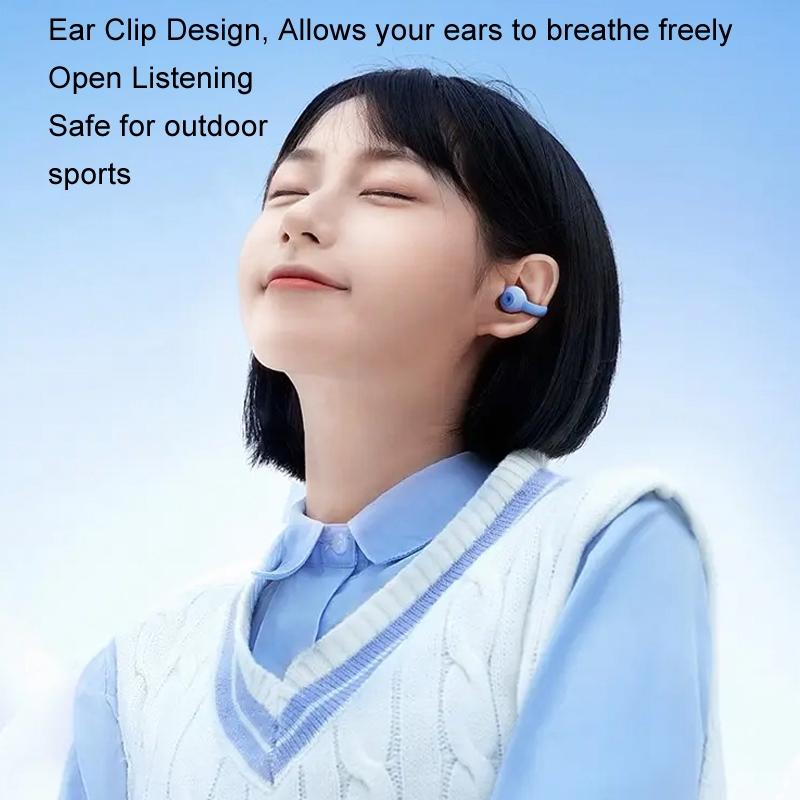 Wireless Bluetooth Earphone with Transparent Ear Clip – OWS Sports Headset, Star Black
