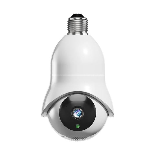 2.0MP WiFi Light Bulb Camera with Motion Detection & Night Vision – White, 360° Smart Security Camera
