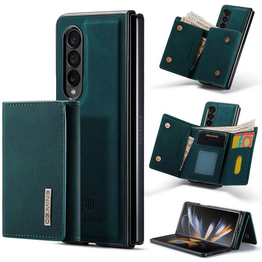 Wallet Case for Samsung Galaxy Z Fold4 5G – 3-Fold Design, Multi-Card Holder, Kickstand Cover – Green