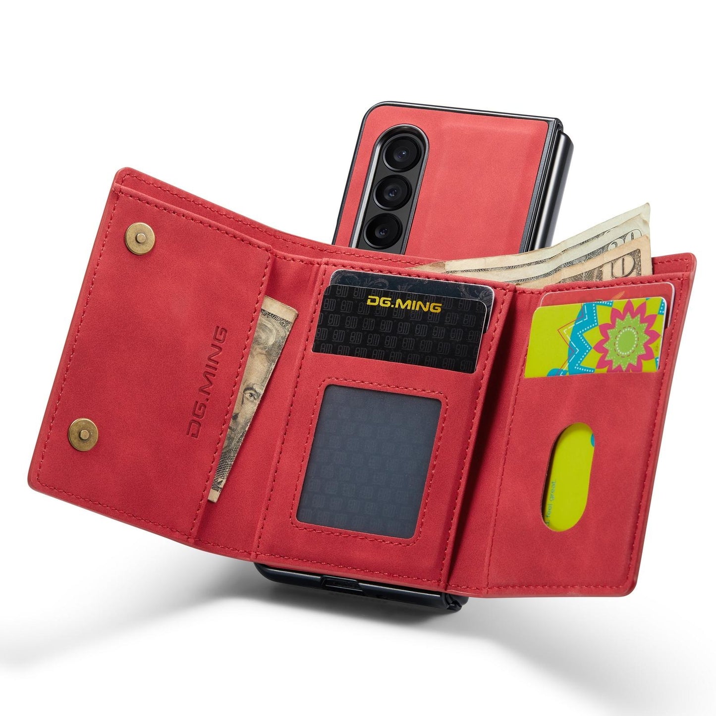 Wallet Case for Samsung Galaxy Z Fold4 5G – 3-Fold Design, Multi-Card Holder, Kickstand Cover – Green