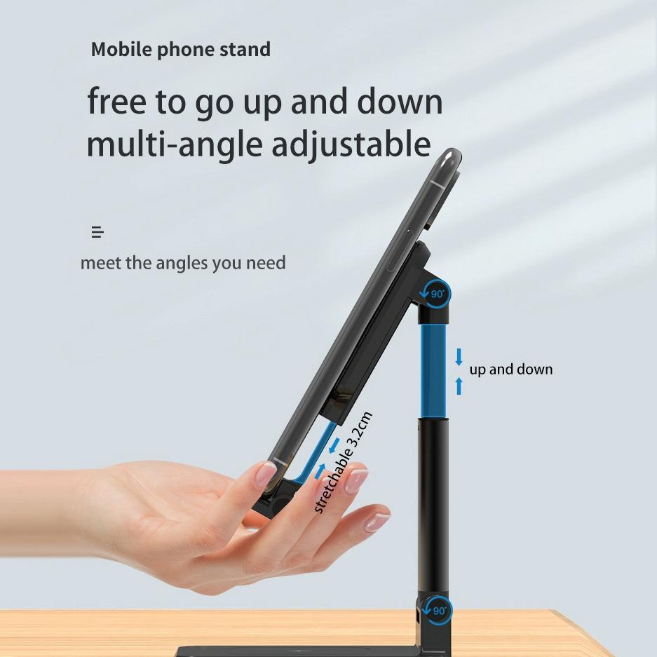 Portable 2-in-1 Wireless Charging Stand – Dual Device Fast Charger – Black