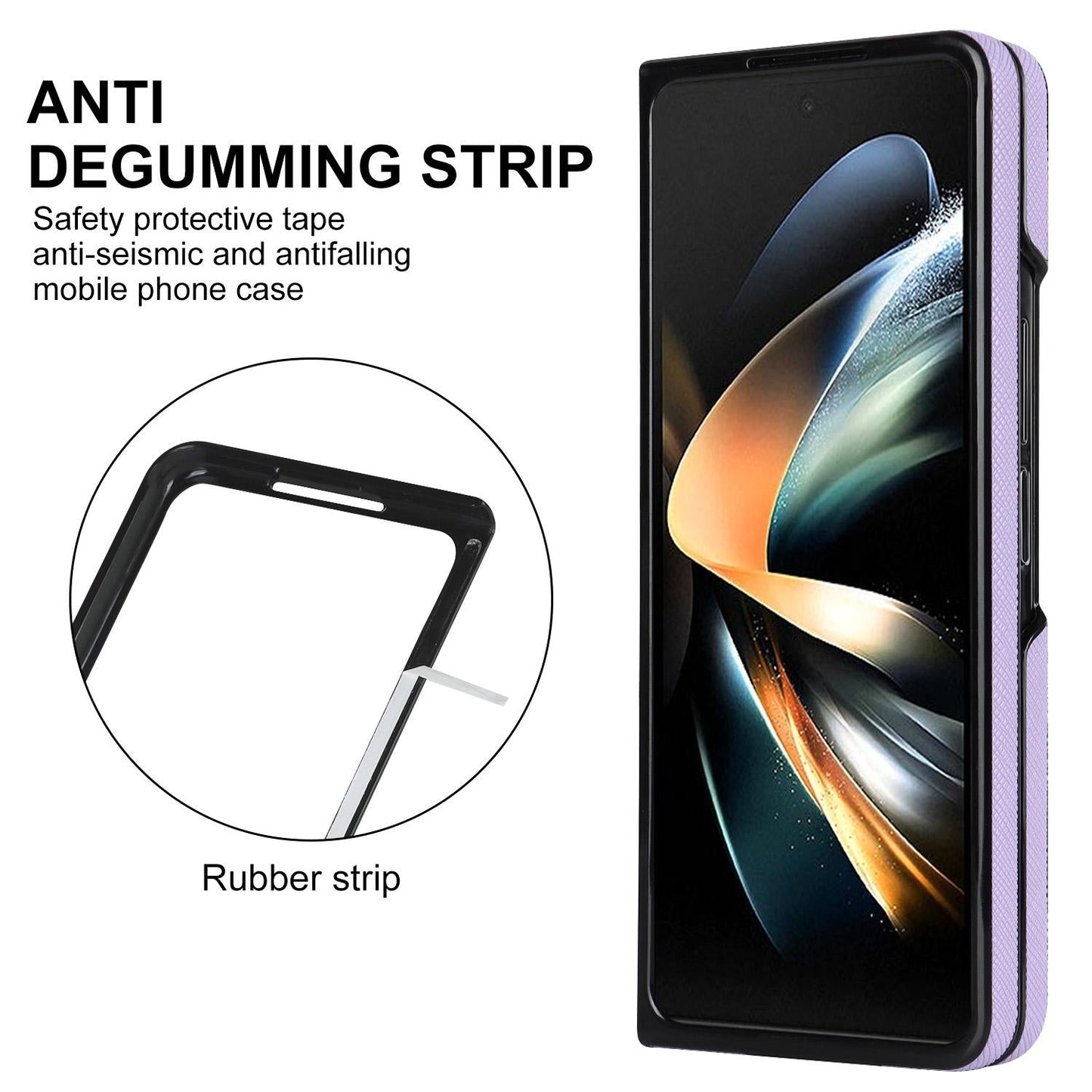 Foldable Cross Pattern Phone Case for Samsung Galaxy Z Fold4 5G – Compact PU Leather Design – Black