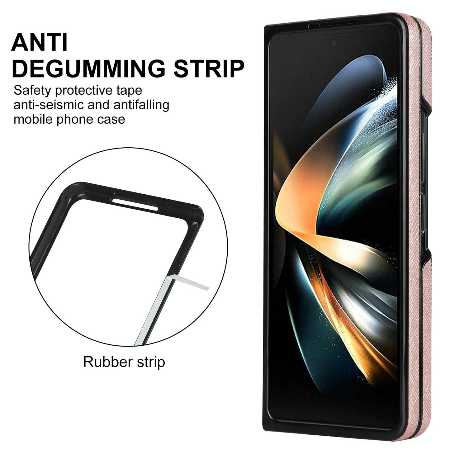 Foldable Cross Pattern Phone Case for Samsung Galaxy Z Fold4 5G – Compact PU Leather Design – Black