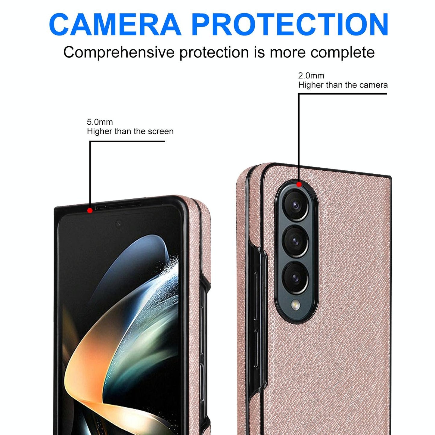 Foldable Cross Pattern Phone Case for Samsung Galaxy Z Fold4 5G – Compact PU Leather Design – Black