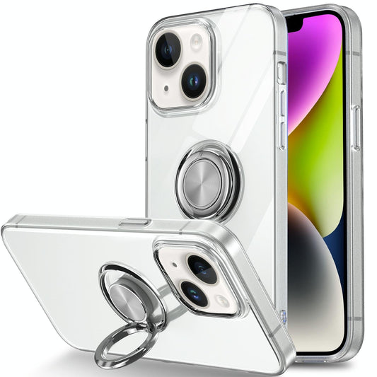 Slim TPU Phone Case with Ring Holder for iPhone 15 – Shockproof & Secure Grip Design
